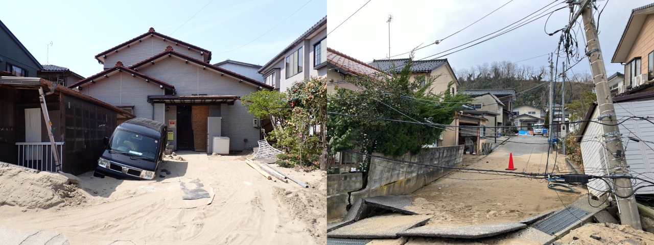 図2：住宅地の被災状況（石川県内灘町）